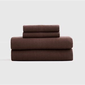 QUINCE European Linen Sheet Set Queen Espresso 6147